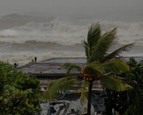 Representative Image: A powerful storm scene with rough ocean waves crashing in the background, indicating an intense cyclone or hurricane. EU Civil Protection and Humanitarian Aid (CC BY-ND 2.0)