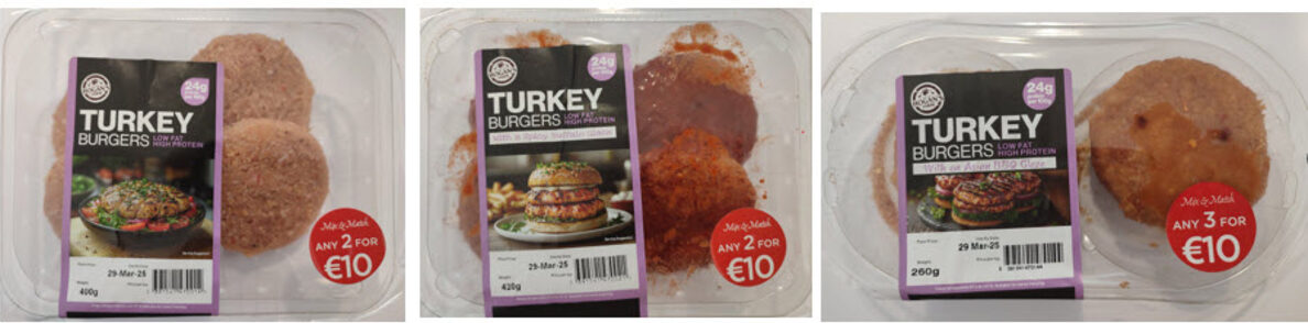 A packed food products of turkey burgers. Photo Source - Turkey Burgers