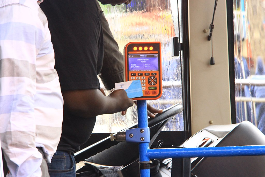 Representative Image. A tap and go card being used to pay the trip.