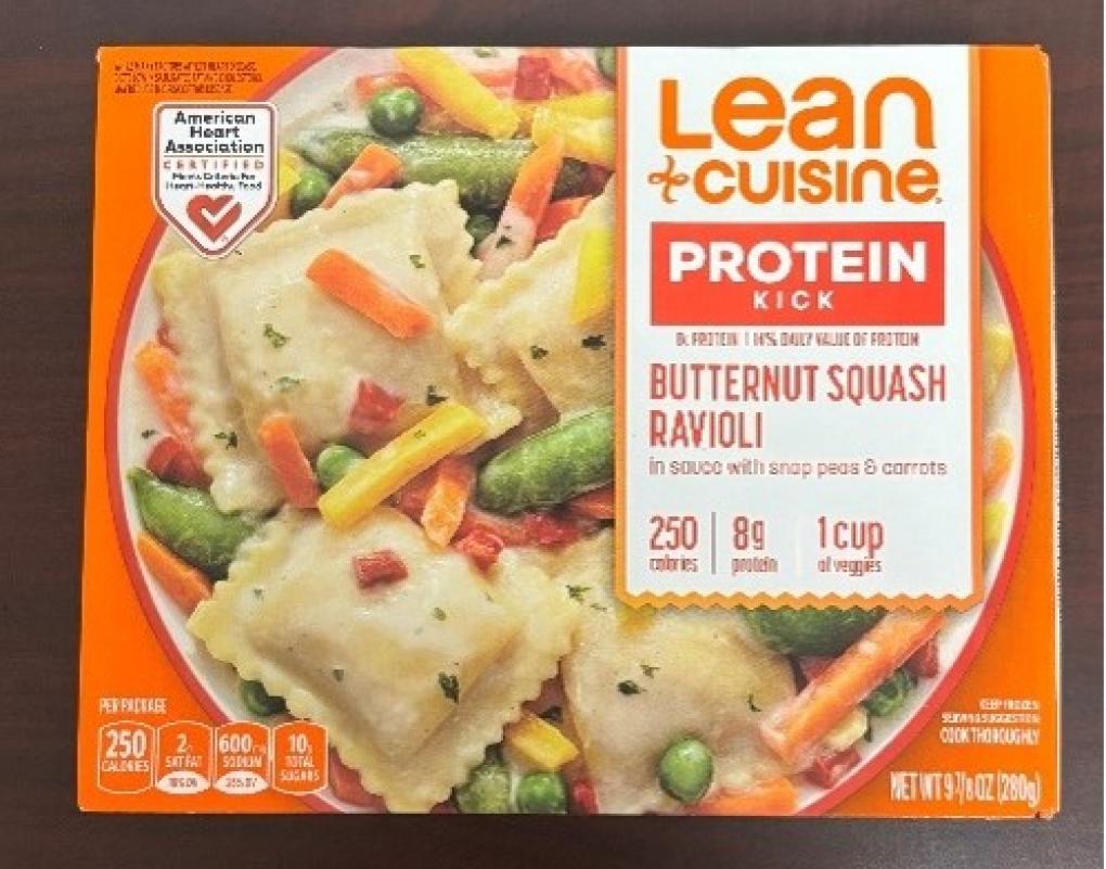 A box of Lean Cuisine Protein Kick Butternut Squash Ravioli. Photo Source - Nestle