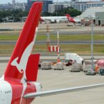 Representative Image. Qantas plane - Flying Kangaroo tail logo. Photo Source: Neerav Bhatt