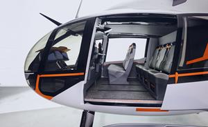 The interior of a helicopter. Photo Source - Robinson Helicopter Company